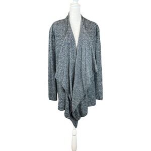Barefoot Dreams Bamboo Chic Lite Waterfall Cardigan Heathered Gray 436 S/M